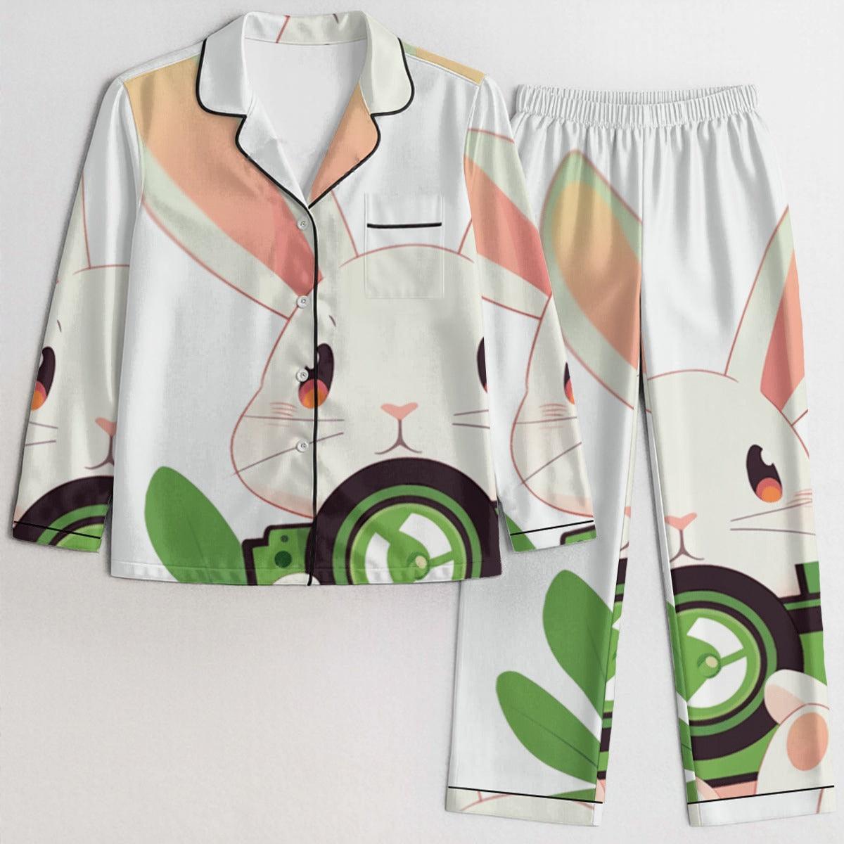Azura Heritage Ivory Whisper Set – Soft Ivory Satin Sleepwear Pyjama Set Yoycol