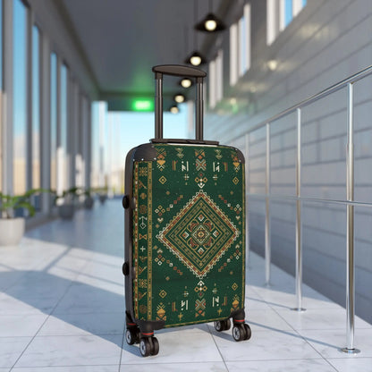 Azura Heritage Kilim Carry-On – Amazigh Geometric Print Hard-Shell Suitcase Printify