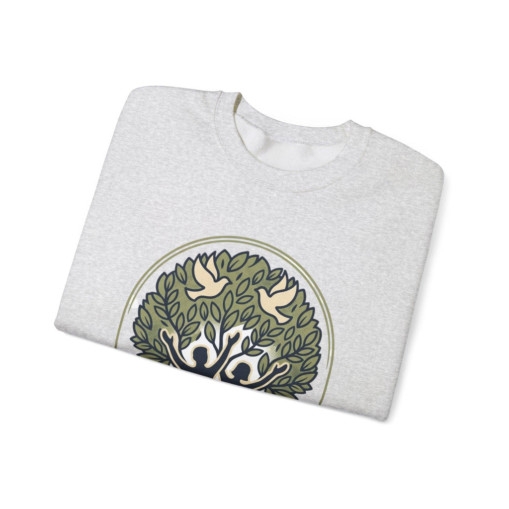 Azura Heritage Olive Heritage Sweatshirt – Amazigh-Inspired Embroidered Sweatshirt Printify