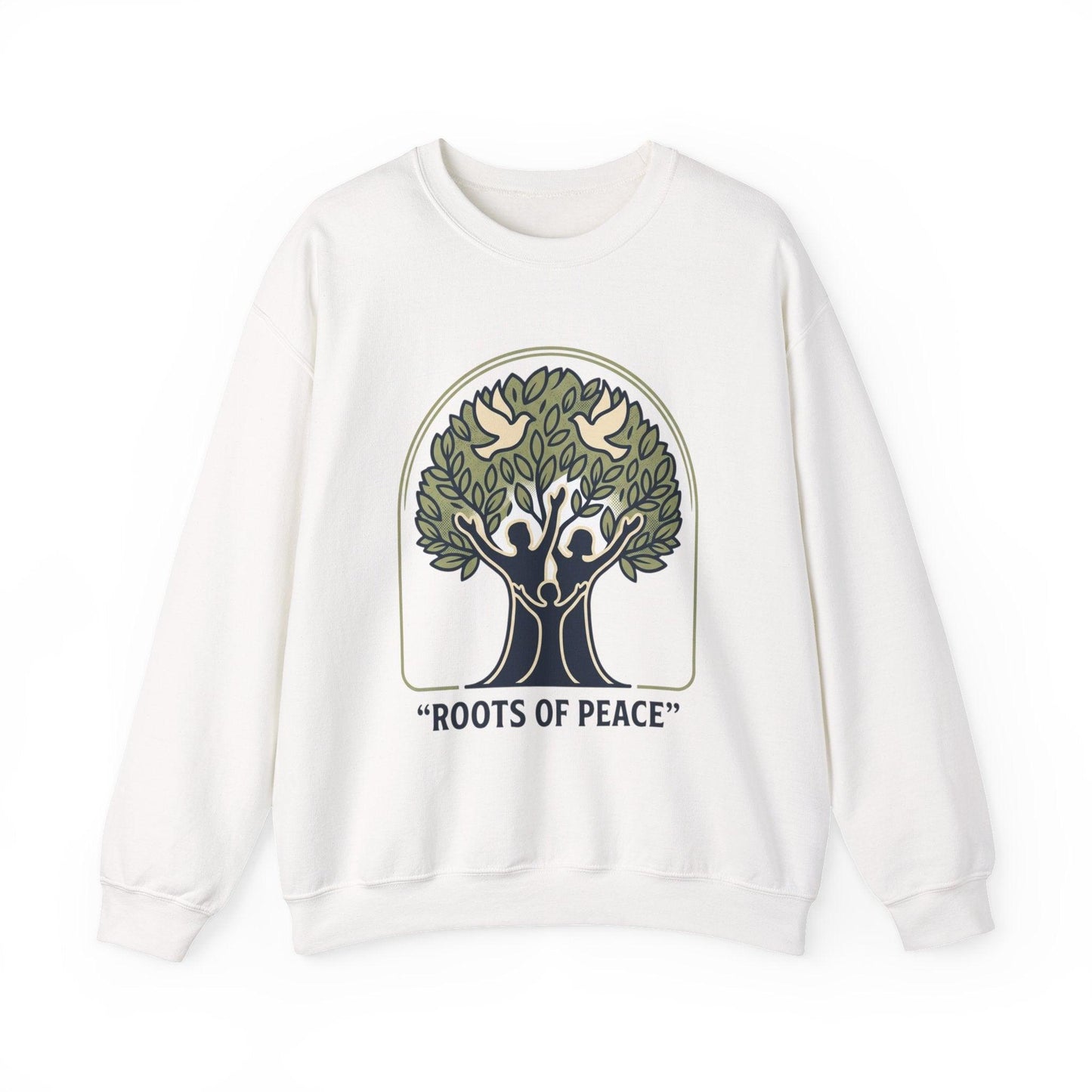 Azura Heritage Olive Heritage Sweatshirt – Amazigh-Inspired Embroidered Sweatshirt Printify