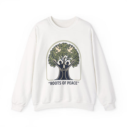 Azura Heritage Olive Heritage Sweatshirt – Amazigh-Inspired Embroidered Sweatshirt Printify