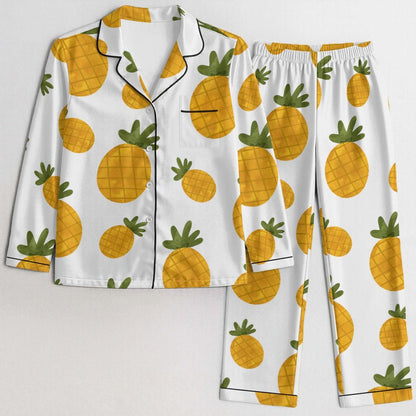 Azura Heritage Velvet Dawn Set – Tropical Print Satin Sleepwear Pyjama Set Yoycol