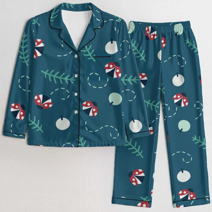 Azura Heritage Celestial Bloom Set – Floral Satin Sleepwear Pyjama Set Yoycol