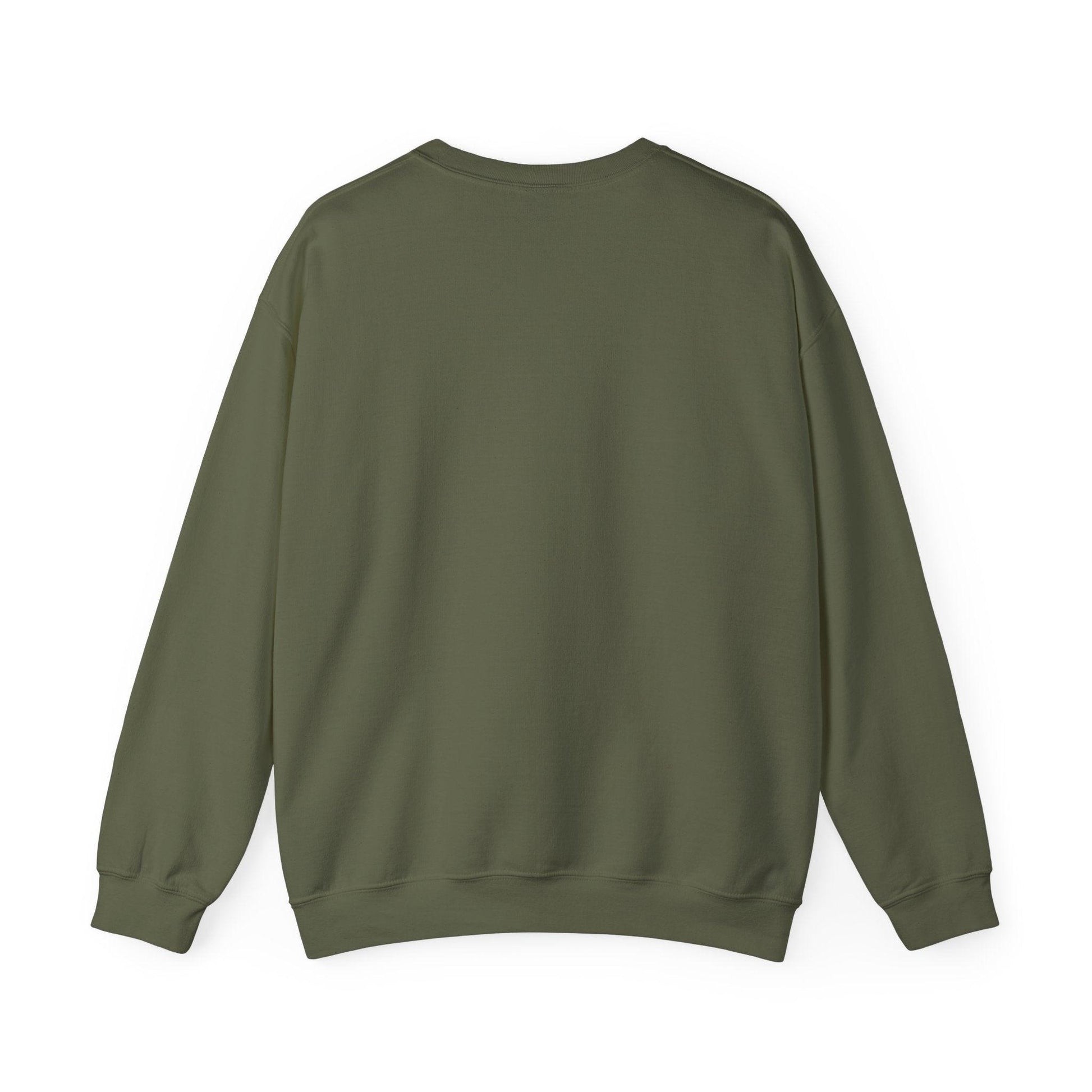 Azura Heritage Olive Heritage Sweatshirt – Amazigh-Inspired Embroidered Sweatshirt Printify