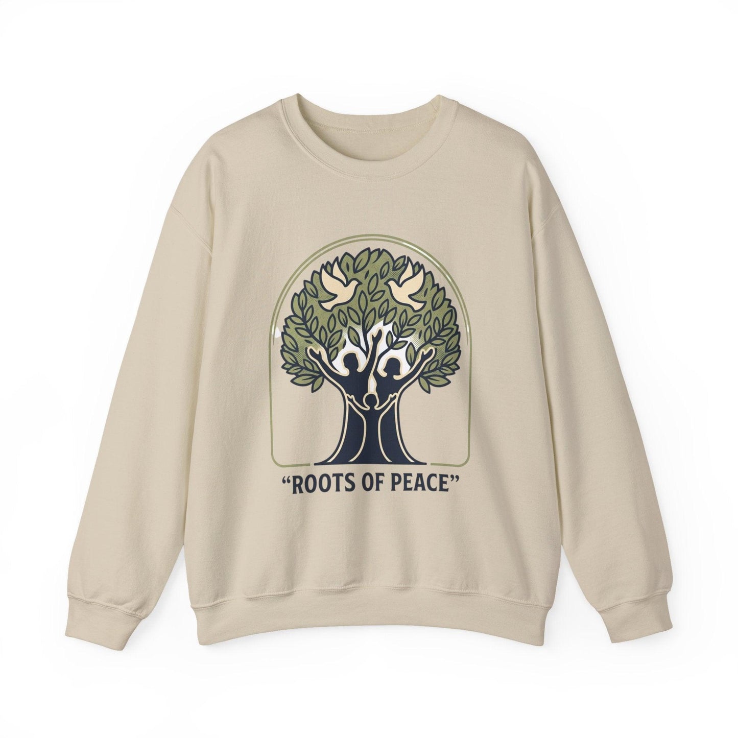 Azura Heritage Olive Heritage Sweatshirt – Amazigh-Inspired Embroidered Sweatshirt Printify