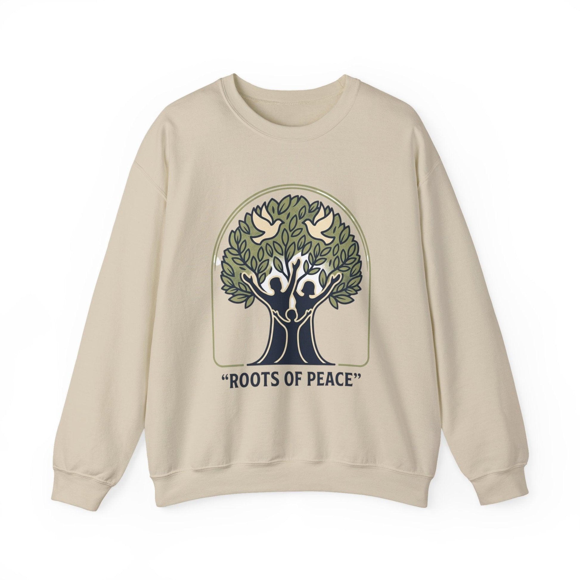 Azura Heritage Olive Heritage Sweatshirt – Amazigh-Inspired Embroidered Sweatshirt Printify