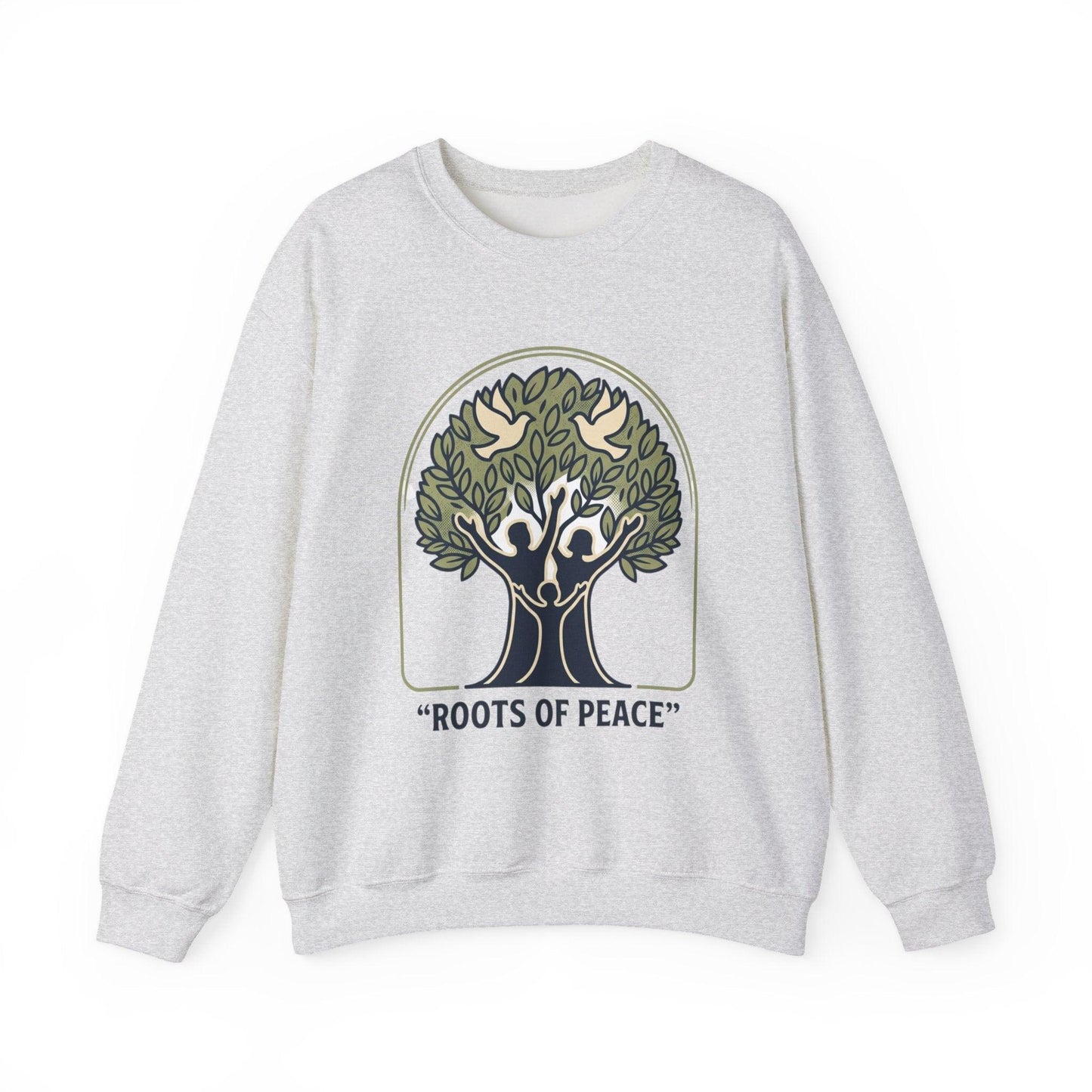 Azura Heritage Olive Heritage Sweatshirt – Amazigh-Inspired Embroidered Sweatshirt Printify