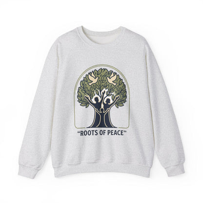 Azura Heritage Olive Heritage Sweatshirt – Amazigh-Inspired Embroidered Sweatshirt Printify